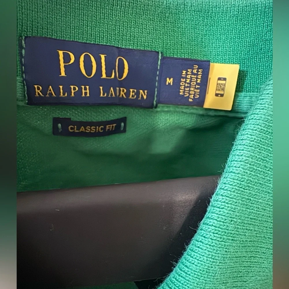 Polo Ralph Lauren Men Custom Classic Fit Mesh Polo Shirt Pony Logo Siz M green